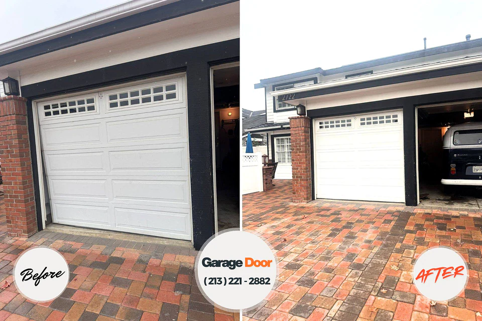 Before and after: garage door repair Lake Land'Or, VA